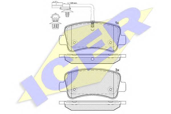 ICER 142001 Комплект тормозных колодок,