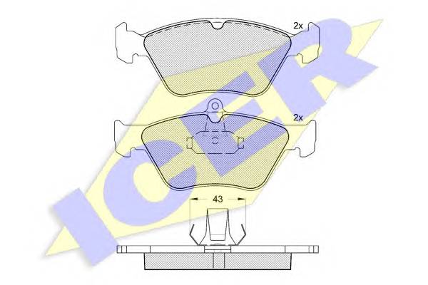 ICER 180988 Комплект тормозных колодок,