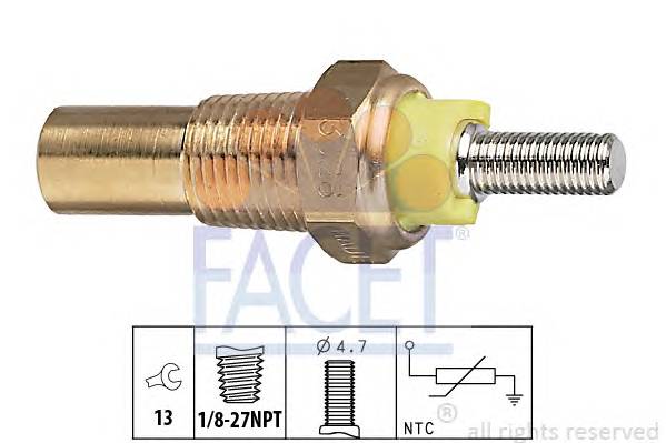 FACET 7.3028 Датчик, температура масла;