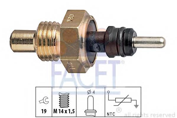 FACET 7.3214 Датчик, температура масла;