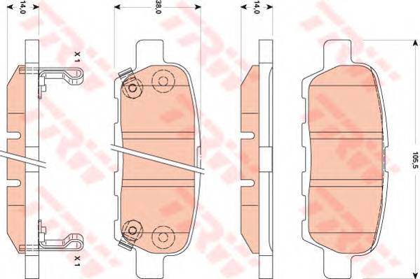 TRW GDB3507 Комплект гальмівних колодок,