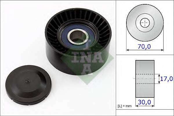 INA 531 0873 10 Натяжний ролик, полікліновий