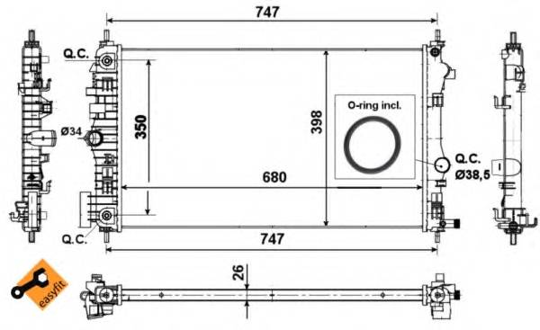 NRF 53777 Радиатор, охлаждение двигателя