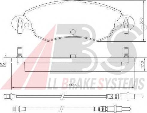 A.B.S. 37278 Комплект тормозных колодок,