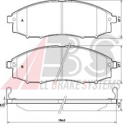 A.B.S. 37541 Комплект тормозных колодок,