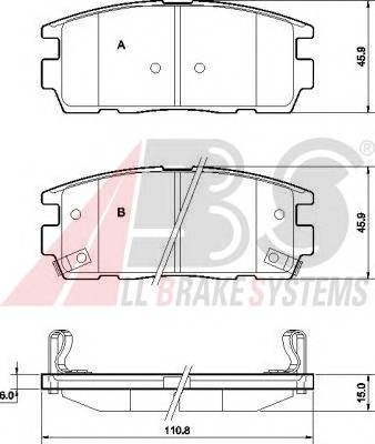 A.B.S. 37583 Комплект гальмівних колодок,