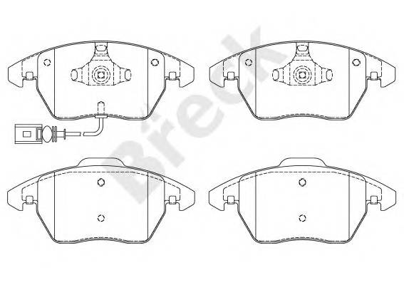 BRECK 23587 00 701 10 Комплект тормозных колодок,