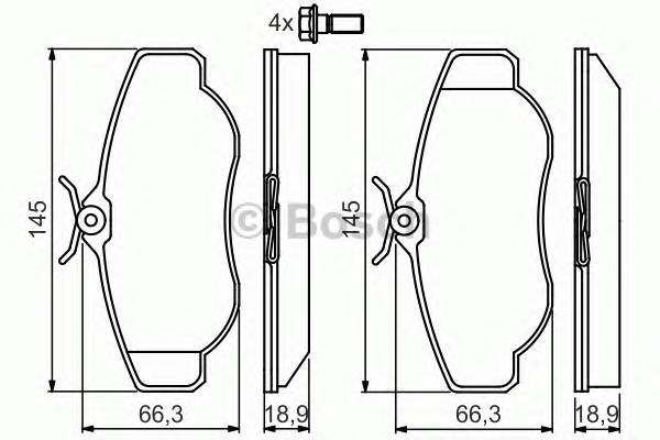 BOSCH 0 986 424 565 Комплект гальмівних колодок,