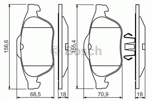 BOSCH 0 986 424 616 Комплект тормозных колодок,