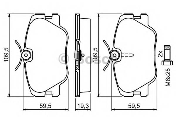 BOSCH 0 986 469 410 Комплект гальмівних колодок,