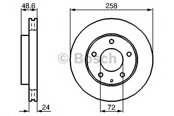 BOSCH 0 986 478 227 Тормозной диск