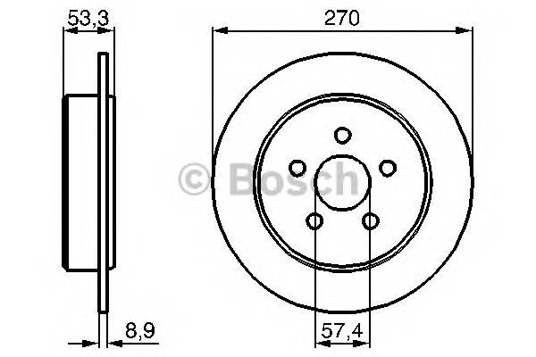 BOSCH 0 986 478 514 Тормозной диск