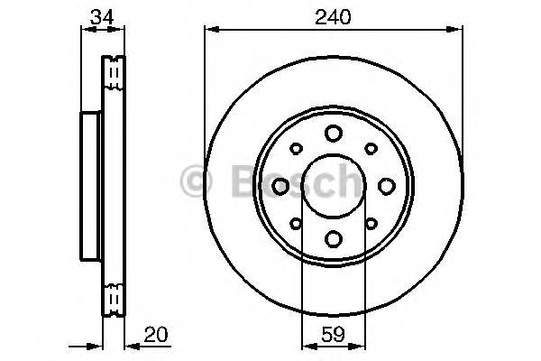 BOSCH 0 986 479 121 Гальмівний диск