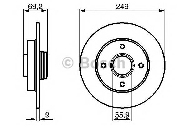 BOSCH 0 986 479 255 Тормозной диск