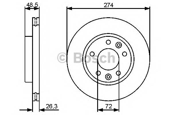 BOSCH 0 986 479 444 Тормозной диск