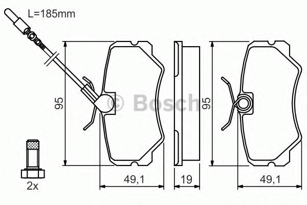 BOSCH 0 986 492 090 Комплект тормозных колодок,