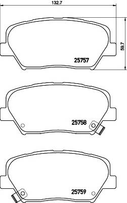 TEXTAR 2575701 Комплект тормозных колодок,