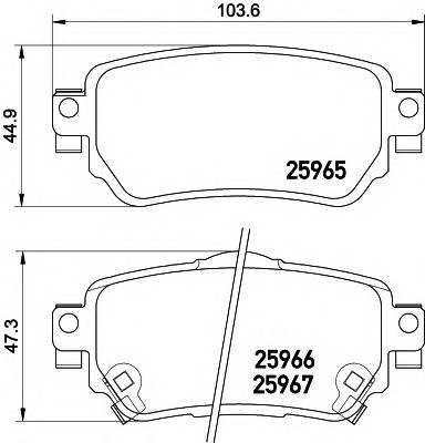 TEXTAR 2596501 Гальмiвнi колодки, к-кт.