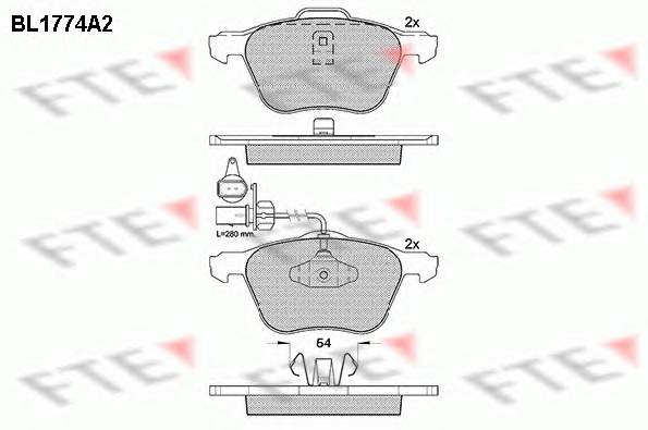 FTE BL1774A2 Комплект тормозных колодок,