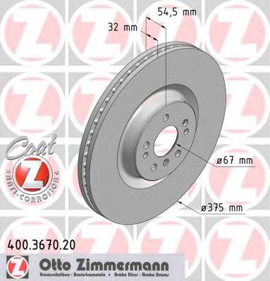 ZIMMERMANN 400.3670.20 Тормозной диск