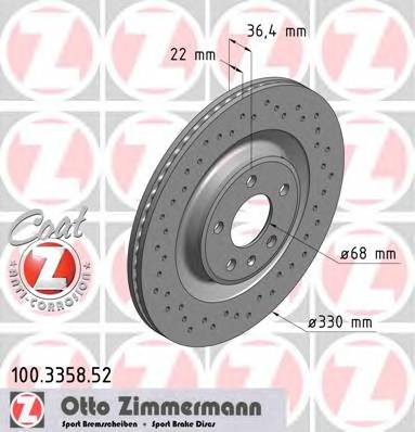 ZIMMERMANN 100.3358.52 Гальмівний диск