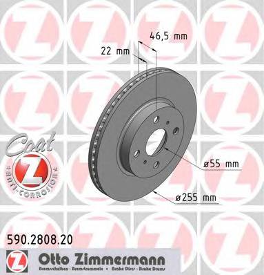 ZIMMERMANN 590.2808.20 Тормозной диск