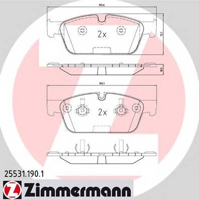 ZIMMERMANN 255311901 KLOCKI HAMULCOWE. MERCEDES