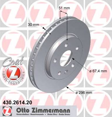 ZIMMERMANN 430.2614.20 Гальмівний диск