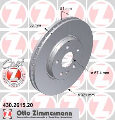 ZIMMERMANN 430.2615.20 Гальмівний диск