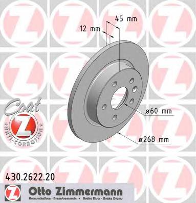 ZIMMERMANN 430.2622.20 Гальмівний диск