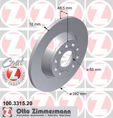 ZIMMERMANN 100.3315.20 Гальмівний диск