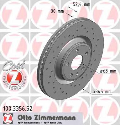 ZIMMERMANN 100.3356.52 Гальмівний диск