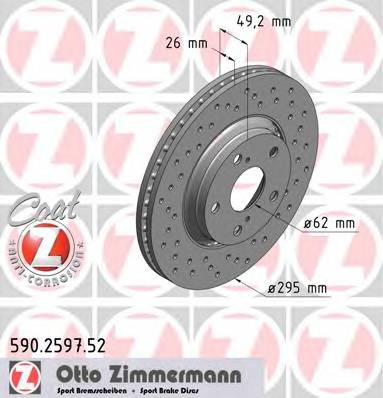 ZIMMERMANN 590.2597.52 Тормозной диск