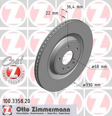 ZIMMERMANN 100.3358.20 Гальмівний диск