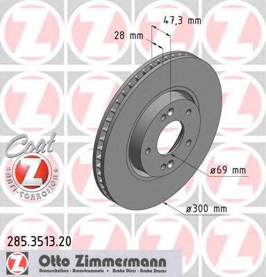 ZIMMERMANN 285.3513.20 Гальмівний диск