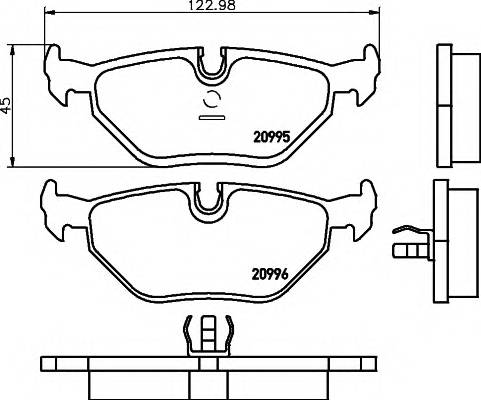 HELLA 8DB 355 007-421 Комплект тормозных колодок,