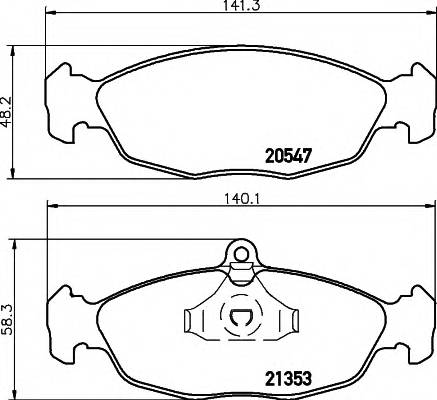 HELLA 8DB 355 007-531 Комплект тормозных колодок,