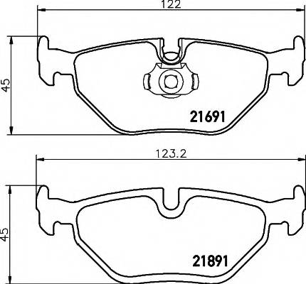 HELLA 8DB 355 007-981 Комплект тормозных колодок,