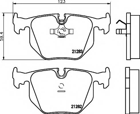 HELLA 8DB 355 008-121 Комплект гальмівних колодок,