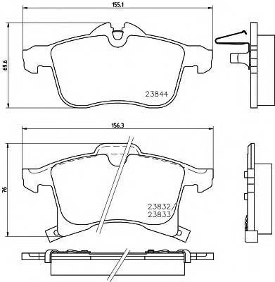 HELLA 8DB 355 009-221 Комплект тормозных колодок,