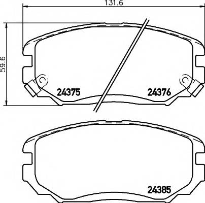 HELLA 8DB 355 012-461 Комплект гальмівних колодок,