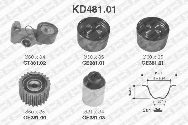 SNR KD481.01 Комплект ременя ГРМ