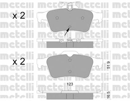 METELLI 22-0337-2 Комплект гальмівних колодок,