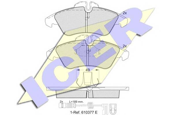 ICER 141104-203 Комплект гальмівних колодок,