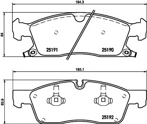 TEXTAR 2519002 Комплект гальмівних колодок,