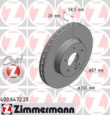 ZIMMERMANN 400.6472.20 Тормозной диск