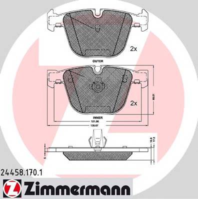 ZIMMERMANN 24458.170.1 Комплект тормозных колодок,