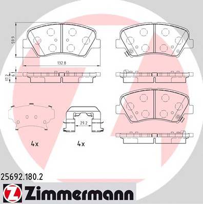 ZIMMERMANN 25692.180.2 Комплект тормозных колодок,