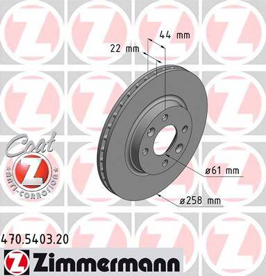 ZIMMERMANN 470540320 TARCZA HAMULC. RENAULT