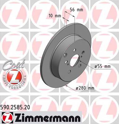 ZIMMERMANN 590.2585.20 Гальмівний диск